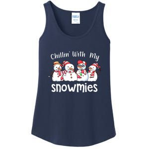 Snowman Xmas Chillin With My Snowmies Christmas Pajamas Gift Ladies Essential Tank