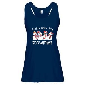 Snowman Xmas Chillin With My Snowmies Christmas Pajamas Gift Ladies Essential Flowy Tank