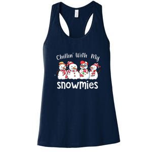 Snowman Xmas Chillin With My Snowmies Christmas Pajamas Gift Women's Racerback Tank