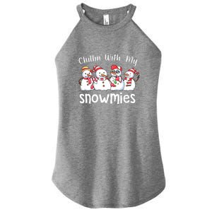 Snowman Xmas Chillin With My Snowmies Christmas Pajamas Gift Women's Perfect Tri Rocker Tank