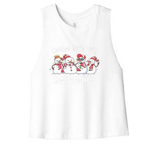 Snowman Xmas Chillin With My Snowmies Christmas Pajamas Gift Women's Racerback Cropped Tank