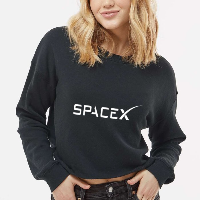 Space X Classic Logo Cropped Pullover Crew