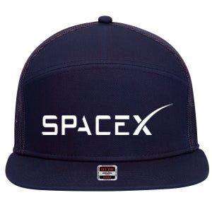 Space X Classic Logo 7 Panel Mesh Trucker Snapback Hat