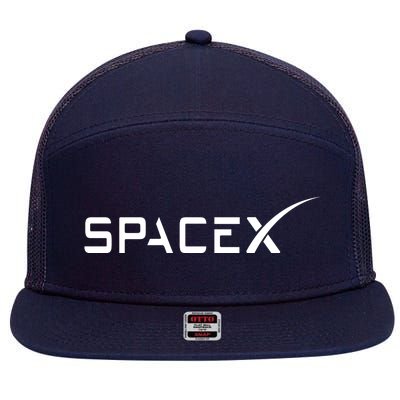 Space X Classic Logo 7 Panel Mesh Trucker Snapback Hat