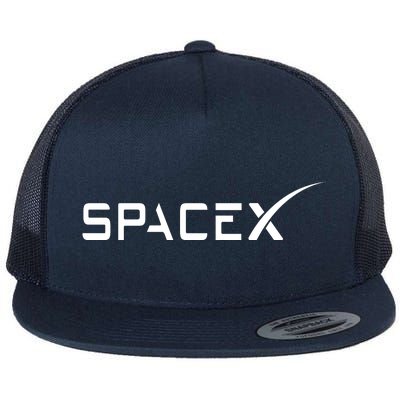 Space X Classic Logo Flat Bill Trucker Hat