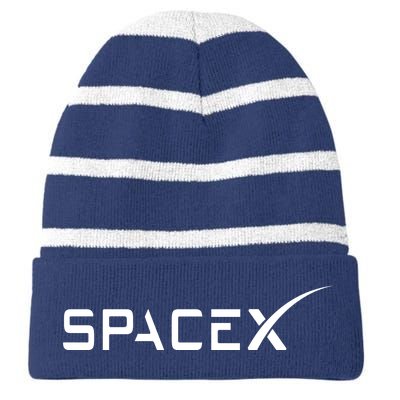 Space X Classic Logo Striped Beanie with Solid Band