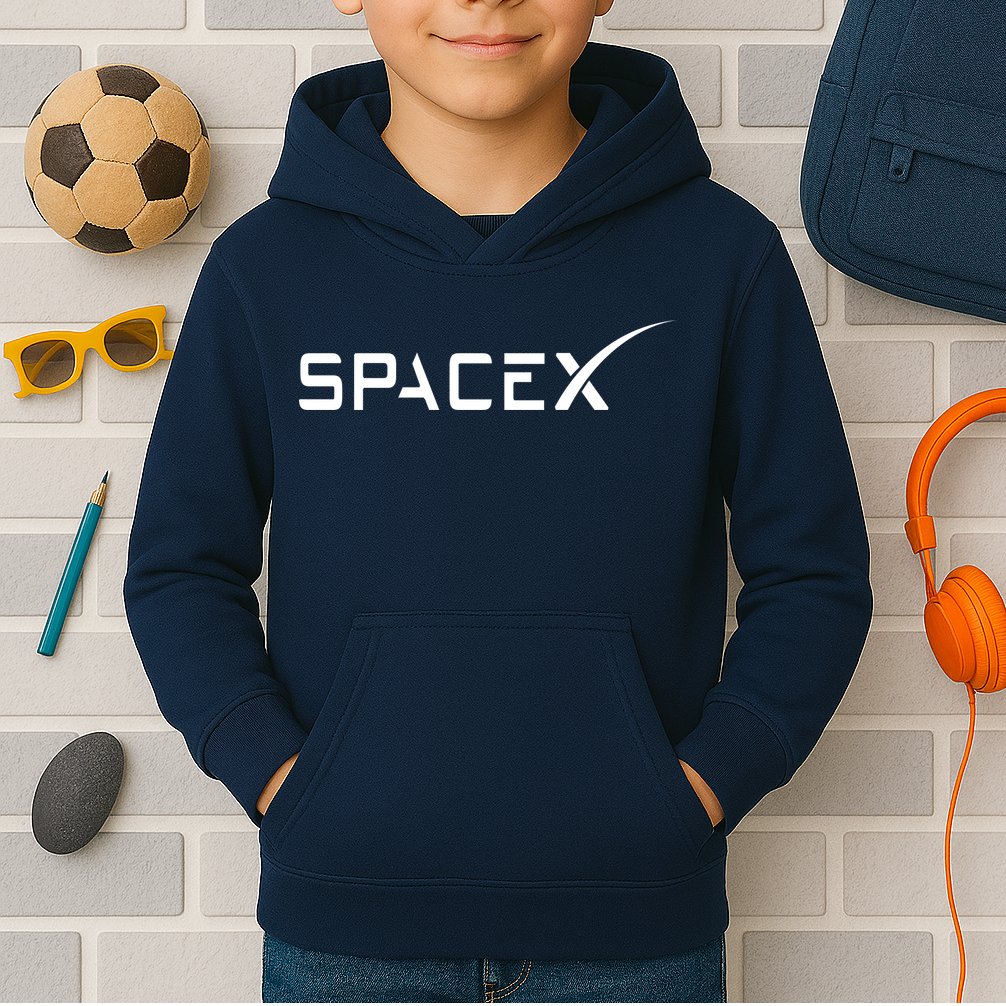 Space X Classic Logo Kids Hoodie