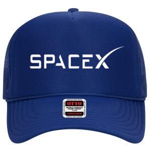 Space X Classic Logo High Crown Mesh Back Trucker Hat