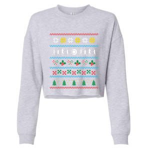 Sport Xmas Christmas Ultimate Frisbee Cute Gift Cropped Pullover Crew