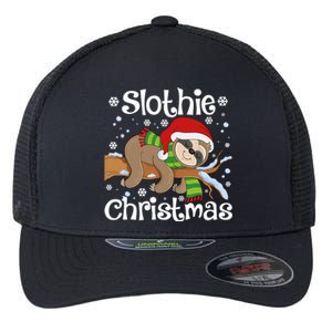 Slothie Xmas Cute Sloth Christmas Pajamas For Wo Girls Flexfit Unipanel Trucker Cap