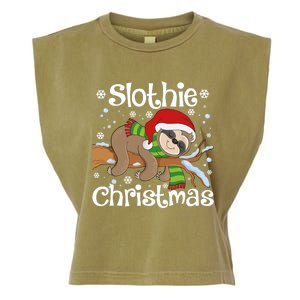 Slothie Xmas Cute Sloth Christmas Pajamas For Wo Girls Garment-Dyed Women's Muscle Tee