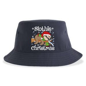 Slothie Xmas Cute Sloth Christmas Pajamas For Wo Girls Sustainable Bucket Hat