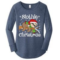 Slothie Xmas Cute Sloth Christmas Pajamas For Wo Girls Women's Perfect Tri Tunic Long Sleeve Shirt