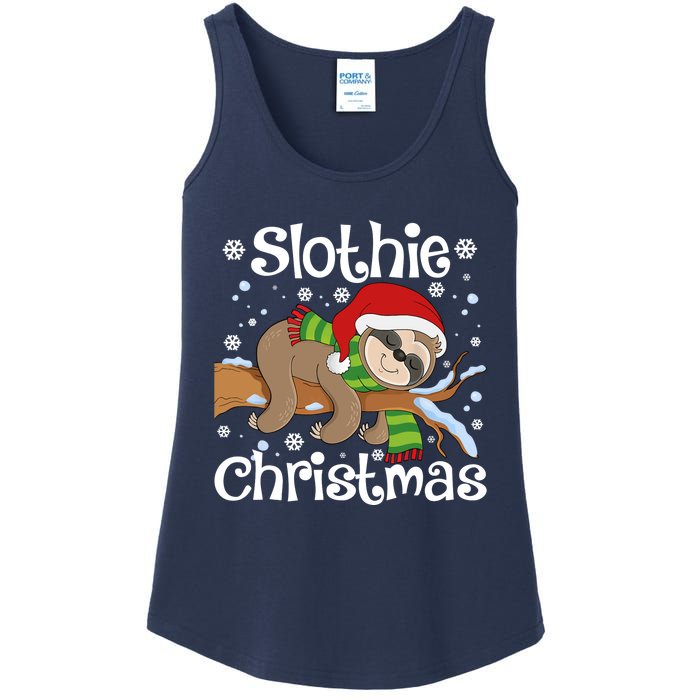 Slothie Xmas Cute Sloth Christmas Pajamas For Wo Girls Ladies Essential Tank