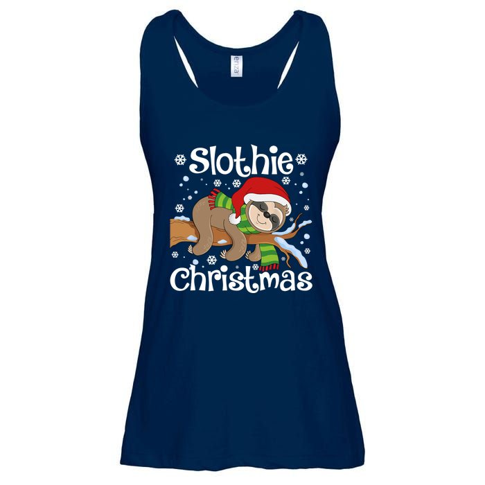 Slothie Xmas Cute Sloth Christmas Pajamas For Wo Girls Ladies Essential Flowy Tank