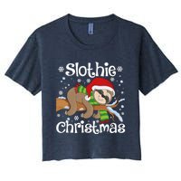 Slothie Xmas Cute Sloth Christmas Pajamas For Wo Girls Women's Crop Top Tee