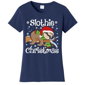 Slothie Xmas Cute Sloth Christmas Pajamas For Wo Girls Women's T-Shirt