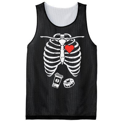 Skeleton XRay Donut Coffee Funny Halloween Pregnancy Dad Mesh Reversible Basketball Jersey Tank