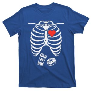 Skeleton X.Ray Donut Coffee Halloween P.regnancy Dad T-Shirt