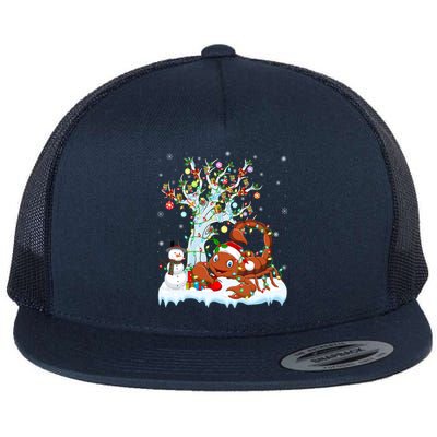 Scorpion Xmas Elet Tree Lighting Scorpion Christmas Gift Flat Bill Trucker Hat