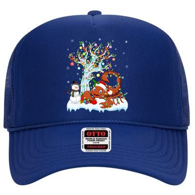 Scorpion Xmas Elet Tree Lighting Scorpion Christmas Gift High Crown Mesh Back Trucker Hat