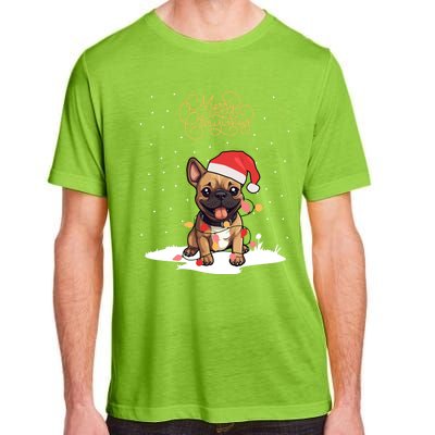 Santa Xmas Frenchie Merry Christmas French Bulldog Puppy Cute Gift Adult ChromaSoft Performance T-Shirt