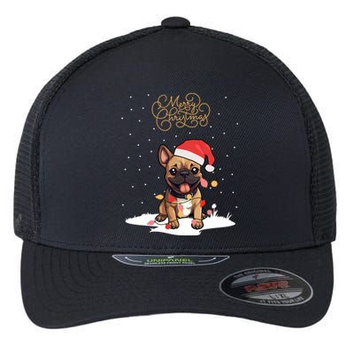 Santa Xmas Frenchie Merry Christmas French Bulldog Puppy Cute Gift Flexfit Unipanel Trucker Cap