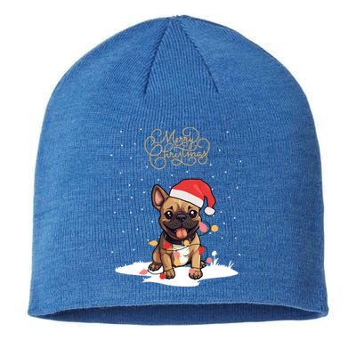 Santa Xmas Frenchie Merry Christmas French Bulldog Puppy Cute Gift Sustainable Beanie