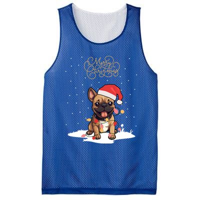 Santa Xmas Frenchie Merry Christmas French Bulldog Puppy Cute Gift Mesh Reversible Basketball Jersey Tank