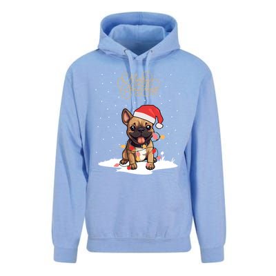 Santa Xmas Frenchie Merry Christmas French Bulldog Puppy Cute Gift Unisex Surf Hoodie