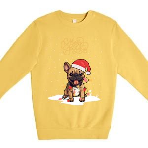 Santa Xmas Frenchie Merry Christmas French Bulldog Puppy Funny Gift Premium Crewneck Sweatshirt