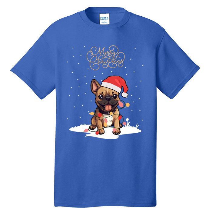 Santa Xmas Frenchie Merry Christmas French Bulldog Puppy Funny Gift Tall T-Shirt