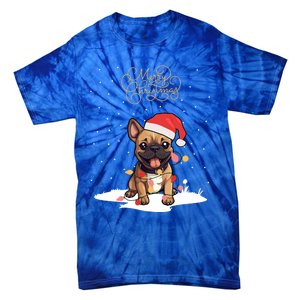 Santa Xmas Frenchie Merry Christmas French Bulldog Puppy Funny Gift Tie-Dye T-Shirt