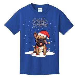 Santa Xmas Frenchie Merry Christmas French Bulldog Puppy Funny Gift Kids T-Shirt