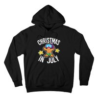 Summer Xmas Gingerbread Man Snorkel for Christmas in July Hoodie