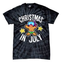 Summer Xmas Gingerbread Man Snorkel for Christmas in July Tie-Dye T-Shirt