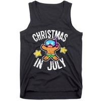 Summer Xmas Gingerbread Man Snorkel for Christmas in July Tank Top