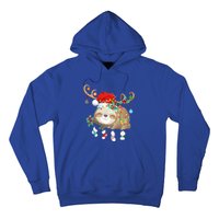 Sloths Xmas Gift Lighting Reindeer Santa Hat Sloth Christmas Meaningful Gift Hoodie