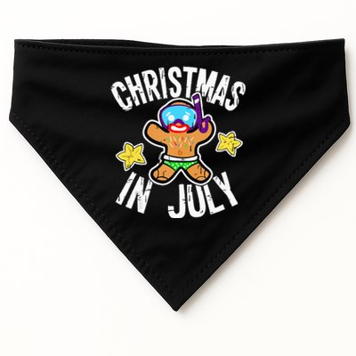 Summer Xmas Gingerbread Man Snorkel for Christmas in July USA-Made Doggie Bandana