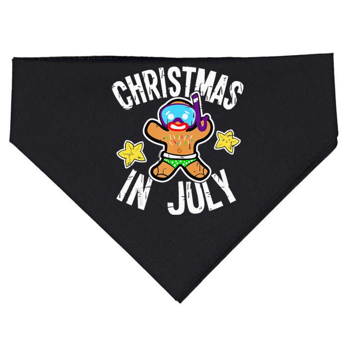 Summer Xmas Gingerbread Man Snorkel for Christmas in July USA-Made Doggie Bandana