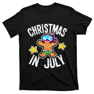 Summer Xmas Gingerbread Man Snorkel for Christmas in July T-Shirt