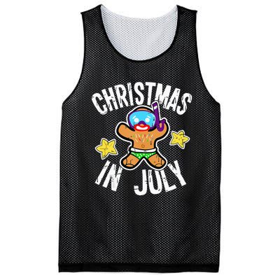 Summer Xmas Gingerbread Man Snorkel for Christmas in July Mesh Reversible Basketball Jersey Tank