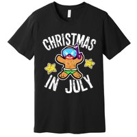 Summer Xmas Gingerbread Man Snorkel for Christmas in July Premium T-Shirt