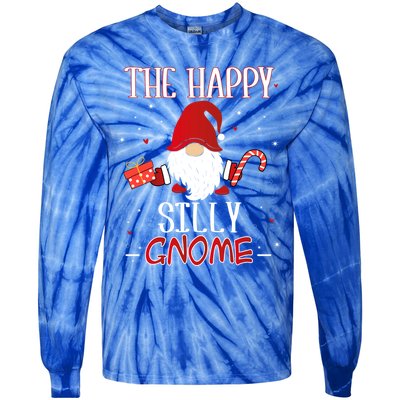 Silly Xmas Gnome Christmas Group Costume Gift Tie-Dye Long Sleeve Shirt