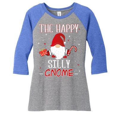 Silly Xmas Gnome Christmas Group Costume Gift Women's Tri-Blend 3/4-Sleeve Raglan Shirt