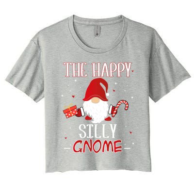 Silly Xmas Gnome Christmas Group Costume Gift Women's Crop Top Tee