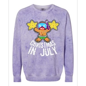 Summer Xmas July Snorkel Gingerbread Man Christmas in July Colorblast Crewneck Sweatshirt