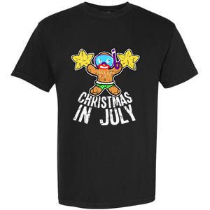 Summer Xmas July Snorkel Gingerbread Man Christmas in July Garment-Dyed Heavyweight T-Shirt