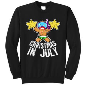 Summer Xmas July Snorkel Gingerbread Man Christmas in July Sweatshirt