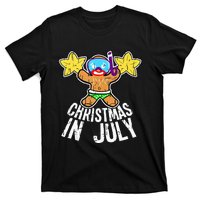 Summer Xmas July Snorkel Gingerbread Man Christmas in July T-Shirt